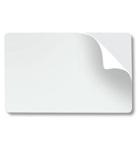 Zebra Premier (PVC) Blank White Cards (Adhesive Backing)