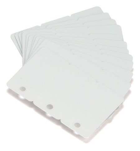 Zebra 104523-020 - Premier (PVC) Blank White Cards (Breakaway Key Tags)