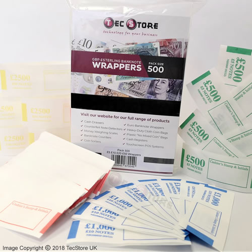TecStore GBP Banknote Currency Wrappers Straps Bands