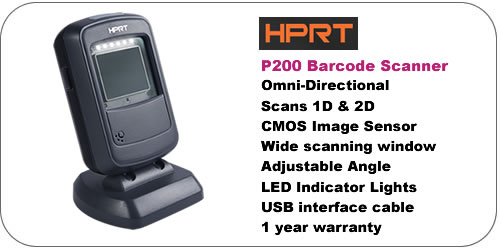 HPRT P200 Laser Barcode Scanner