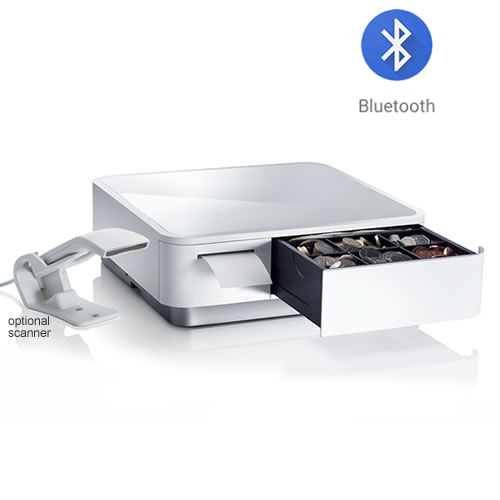 Star Micronics mPOP Bluetooth Receipt Printer, Cash Drawer & Scanner (WHITE)